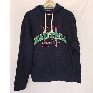 Nautica Sailing Club Hoodie Sweatshirt Unisex Green‎ Pink Drawstring Small New